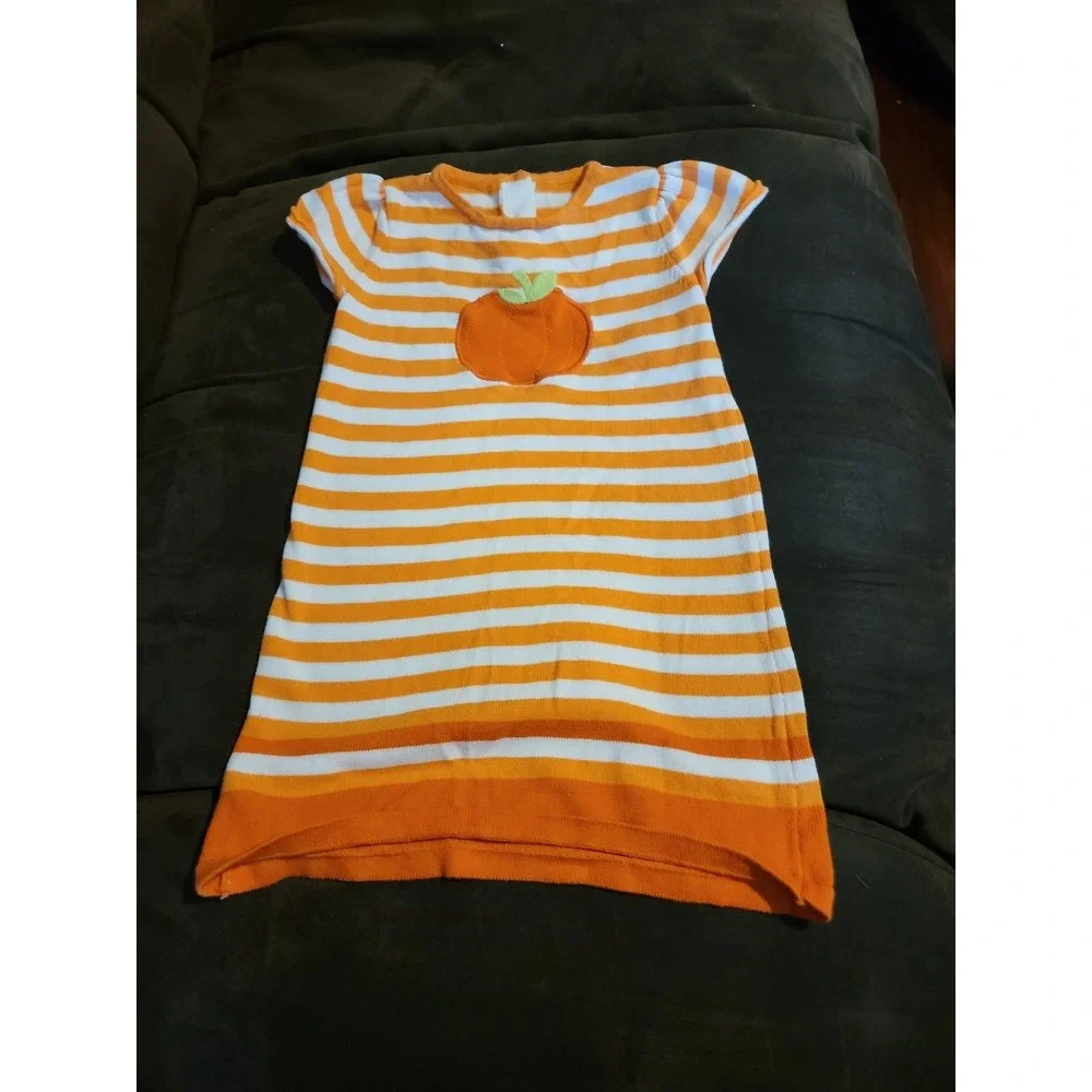 Gymboree girls Halloween shop pumpkin sweater dress size 3t